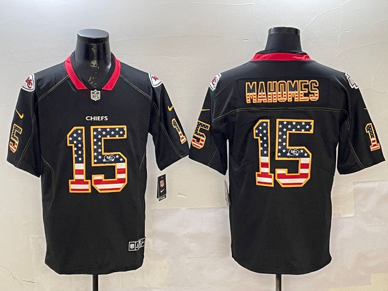 Men Kansas City Chiefs #15 Mahomes Black National Flag 2025 Nike Limited NFL Jersey style 211